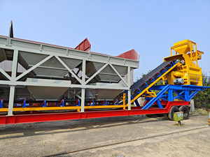 Planta mezcladora de hormigón húmedo móvil lista para mezclar 90m ³/H Mezclador de doble eje Ventas directas de fábrica con componentes de núcleo de PLC portátil - Product Image 6