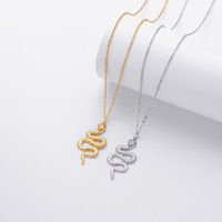 Collar con Colgante de Serpiente de Plata de Ley S925, Chapado en Oro de 18K, con Circonitas, Joyería Fina para Mujer, OEM ODM, SPJ, Superventas