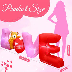 9FT Giant Valentine's Day Inflatable LOVE <b>Letters</b> with Teddy Bear Blow <b>Up</b> Romantic Yard Decorations for Wedding Lawn - Product Image 2