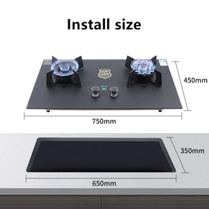 AI Smart Timer China Kitchen Double 2 burner <strong>Gas</strong> Stove Built-in Flip <strong>Gas</strong> Stove 2 Burners Battery <strong>Ignition</strong> with Ceramic Surface - Product Image 2
