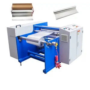 Factory price semi-automatic pe pvc pp plastic film aluminum foil paper roll rewinding machine