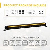 Barra LED de 15 Pulgadas de Una Sola Fila, Luz Auxiliar de Conducción, Luz Diurna Ámbar para Ranger, Hilux, Tacoma, Bronco, Jeep Wrangler, Todoterreno 4X4