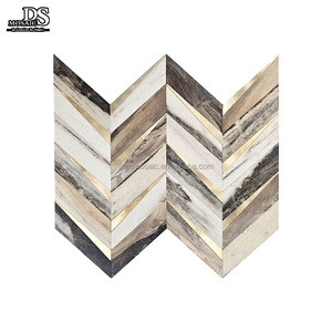 Chevrons bricolage mosaïque carrelage métal peler et coller mur cuisine carrelage aluminium auto-adhésif mosaïque - Product Image 4