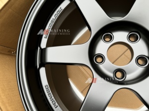 ล้อแม็กซ์ MN Forged Custom Sport <span class=keywords><strong>สี</strong></span><span class=keywords><strong>ดำ</strong></span><span class=keywords><strong>ด้าน</strong></span> รุ่น <span class=keywords><strong>TE37</strong></span> SL Saga 5x112 สำหรับ BMW E46 M3 BRZ FK8 NSX Supra Civic - Product Image 4