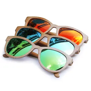 Dropshipping BOBO BIRD Square Spectacle Frame Brand Multi Color Bamboo Sunglasses Polarized