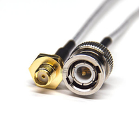 Prise mâle droite BNC 50ohm nickelée avec câble coaxial RG en gros