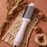 Brosse sèche-cheveux chauffante à flux d'air, résultats de salon, peigne électrique professionnel pour le soin des cheveux, 3 réglages de température, fonction de sécurité