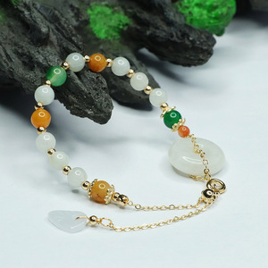 Pulseira da Sorte Ximang Ximang Esmeralda com Fecho da Paz Colorido Feminina Atacado de Fábrica Geração S3062401 - Product Image 4