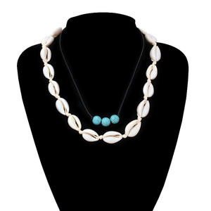 Natural Hand Woven <b>Seashell</b> <b>Necklace</b> Bead Chain Ethnic Style Beach Jewelry Clavicle Chain Fashion Simple Shell Pendant - Product Image 3