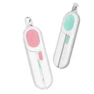 2023 Pet Nail Cutter com Luz LED Pet Grooming Nail Trimmer Tesoura Ferramenta Cat Dog Claw Luminous Nail Clipper Cat Acessórios