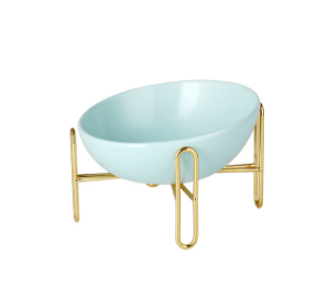 Disesuaikan Grosir Hewan Peliharaan Anjing Kucing Keramik Mangkuk Tikar Pengumpan Makanan Air dengan Dudukan Baja Tahan Karat - Product Image 4