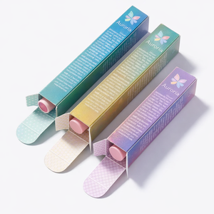 Custom Cosmetic Packaging Box Folding Carton for Cosmetic Lipstick Silver Foil Stamping Coated Paper Box Custom Logo - Product Image 3