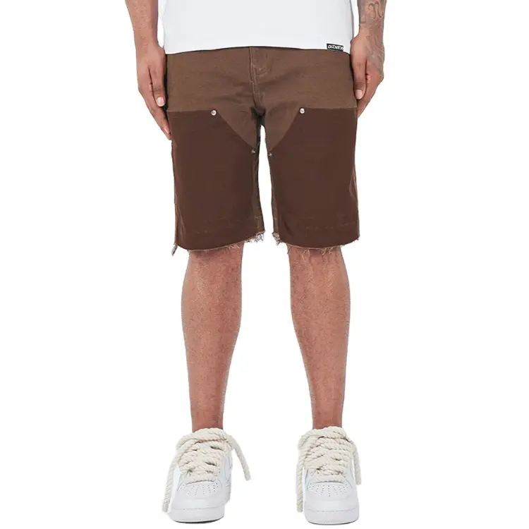 DiZNEW Custom Summer Carpenter Short Pants Loose Work Shorts Men Fashion Baggy Carpenter Denim Jeans Short