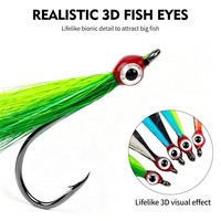 Leurre de pêche à la mouche Finesse Hair 3.7in 1.3g avec yeux 3D, motif imitation poisson, pour crappie, perche, truite, pêche ultra-légère à la mouche et au spinning, leurre minnow