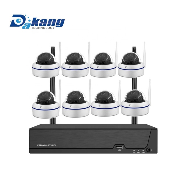 Dakang 8CH Wireless NVR 3MP CCTV System Kit with H.265/H.264 Compression Motion Detection Outdoor Night Vision IP WiFi Cameras
