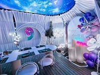 Préfabriqué PC Cristal étoilé Chambres de camping bulle partie fibre de verre verre géodésique vert préfabriqué maison dôme