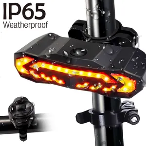 Venta al por mayor Ventas Directas IP65 Impermeable Freno Inteligente USB Recargable bicicleta luz trasera alarma remota luz led para bicicleta - Product Image 4