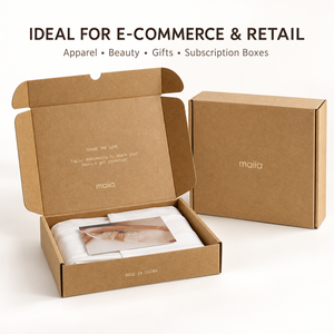Custom Printed Flat Pack Kraft Mailer <b>Box</b> Corrugated Shipping <b>Box</b> Recycled Paper E-commerce Packaging <b>Box</b> For Clothing Cosmetics - Product Image 1