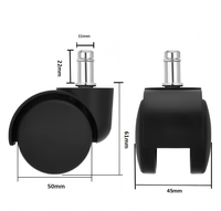 Poulie de meuble moderne en plastique nylon 2 pouces 50mm poulie pivotante en nylon pour chaise de bureau