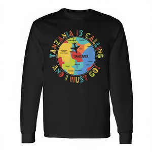 Camiseta de manga larga con diseño de mapa de África Oriental: Tanzania llama y yo debo ir - Product Image 2
