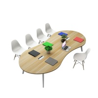Mesa de Reuniones Rectangular Moderna de Madera, Escritorio de Conferencia Estable para Oficina y Espacio de Trabajo Empresarial