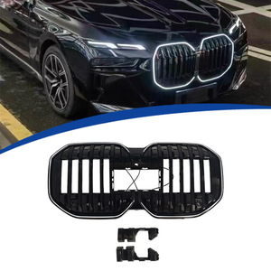 Bmw Car Grille Led Light Glossy Black Single Line Front <b>Bumper</b> Replacement With <b>Clips</b> For 2023 2025 G70 7 Series - Product Image 1