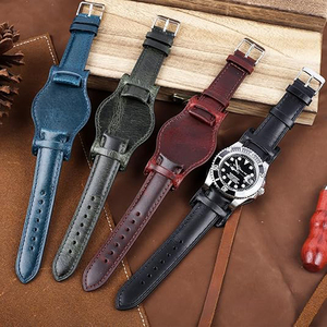 Bracelets de <span class=keywords><strong>montre</strong></span> de luxe en <span class=keywords><strong>cuir</strong></span> vintage en promotion – 20 mm, 22 mm, 24 mm - Product Image 1