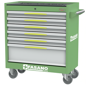 FASANO Tools Rolling Tool Cabinet 6 <b>Drawer</b> Green Steel <b>Workshop</b> Storage Cart - Product Image 2