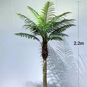 निर्माता बाहरी सजावट के लिए फाइबर प्रबलित प्लास्टिक ग्रीन प्लांट बड़े कृत्रिम नारियल ताड़ के पेड़ को अनुकूलित करता है