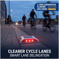 Delineateur de circulation solaire réfléchissant en alliage d'aluminium IP68 pour usage extérieur, type œil de chat, pour routes industrielles