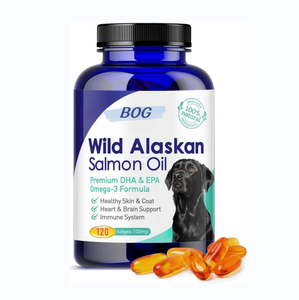 Рыбий жир Омега-3 для собак под собственной торговой маркой: для здоровья суставов, снятия зуда, улучшения состояния кожи при выпадении шерсти. Добавка с маслом аляскинского лосося Омега-3, 6, 9, EPA и <span class=keywords><strong>DHA</strong></span>. - Product Image 1