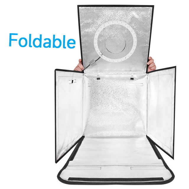 KAMPHO 7-Color RGB Light Product Photography Box Portable Photo Studio Tent Kit With 5 Color Backdrops 150 LED
