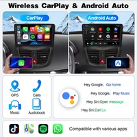 Autoradio Android convivial pour l'utilisateur, écran tactile 9 pouces, navigation GPS, Carplay sans fil, BT, FM, RDS pour Peugeot 207 207CC 2006-2015