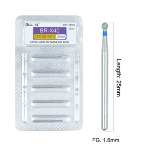 Kit frese dentarie diamantate per apparecchiature dentali da 10 pz/pacco in acciaio inox Bur 25mm FG 1.6mm elettrico <span class=keywords><strong>Ce</strong></span> Weller 3 anni classe II CN;JIA - Product Image 2