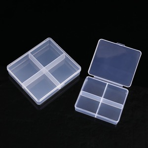 Transparent Plastic Storage Box 4 Compartment With Lid For Jewelry Fishing Nail Art Eco Friendly Rectangle PP Material - Product Image 2