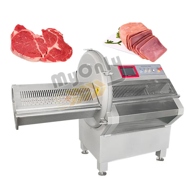 Commercial Automatic Make Cheese Frozen Pork Belly Dried Butcher Meat Bacon Slice Cut Machine e Chicken