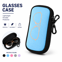Étui à lunettes en néoprène de qualité supérieure avec fermeture éclair et mousqueton, pochette personnalisée pour lunettes de soleil, résistante à l'eau et aux chocs, idéale pour les voyages et les activités de plein air
