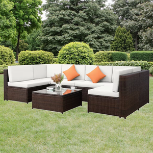 Meubles en osier Shandong espace de vie extérieur canapé en aluminium rotin canapé coussins de <span class=keywords><strong>salon</strong></span> ensemble de canapé étanche - Product Image 1