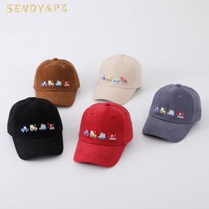 Primavera otoño dibujos animados bordado coche Color sólido algodón sombreros de béisbol niños chico niños niñas gorras de protección solar al aire libre - Product Image 1