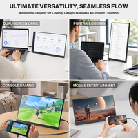 Moniteur portable de jeu SIBOLAN USB Type-C 15,6 pouces ultra-fin, écran LED TN 1080P 60Hz, haut-parleur intégré