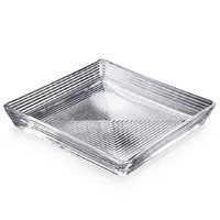 Plateau de service carré en verre gaufré, plateau à fruits en verre transparent, plateau à desserts et à collations pour la décoration de table à la maison ou pour les mariages, vente en gros d'usine