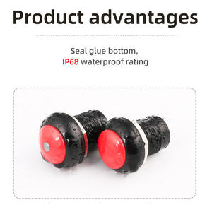 مفتاح ضغط HBAN D12B لحظي للتركيب على اللوحة 12 مم مقاوم للماء IP67 7 أمبير 250 فولت بلاستيكي ذاتي الإعادة للتحكم في المقابض - Product Image 3