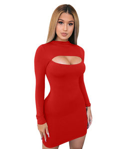 Vestido mini <span class=keywords><strong>sexy</strong></span> de corsé con aberturas, estilo bodycon, en stock, talla grande, conjunto de 2 piezas para mujer - Product Image 2