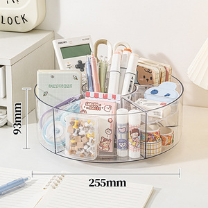 Rotatable Cosmetic <b>Storage</b> Box Transparent Glass Multifunction Makeup Organizer For <b>Dressing</b> <b>Table</b> Skincare Products - Product Image 2