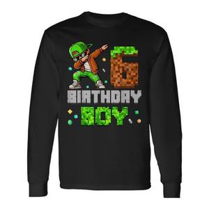 Camiseta de manga larga con estampado de píxeles para el 6º cumpleaños de un niño de 6 años - Product Image 1