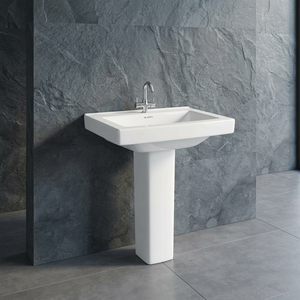 Export Standard Ecco Ceramic Wash Hand Basin Pedestal Set Porcelain Bathroom Sink Wall Mounted <b>Full</b> Pedestal Lavabo - Product Image 5