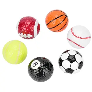 6 Pcs Gift Balls Logo Customized Brand-new Football Basketball Shaped Sport Golf Ball Custom