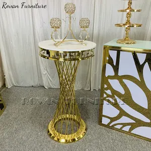 מיוחד עיצוב רשת שולחן רגל גבוהה באיכות מתכת זהב חתונה קוקטייל בר שולחן למסיבה ואירועים אירוע למכירה