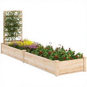 Bac à légumes surélevé en bois, carré, durable, design moderne en acier pour jardin, fleurs, plantes vertes - Product Image 3