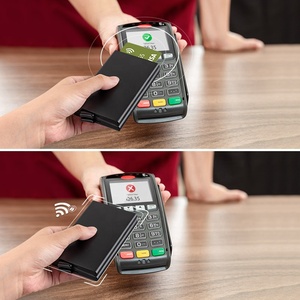 TILONSTAR TVC102 Fashion Aluminum Box Double Boxes Bank <b>Cards</b> <b>Card</b> Holder RFID Blocking Pop up Wallet - Product Image 5